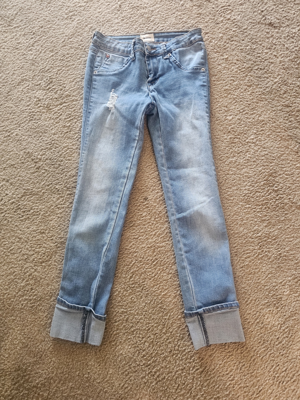 Hudson Jeans Light Blue Skinny Cuffed Jeans